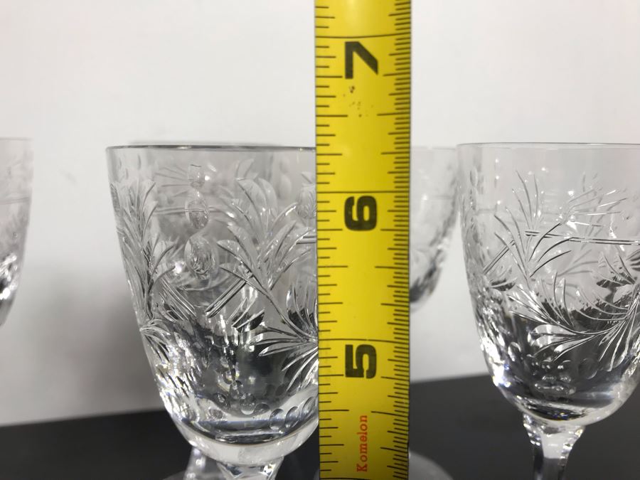Elegant Cut Crystal Six Stemware Glasses 6.5H X 2.25W [Photo 8]