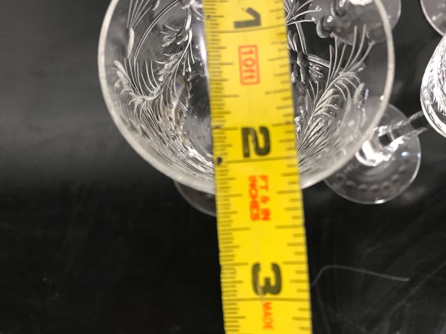 Elegant Cut Crystal Six Stemware Glasses 6.5H X 2.25W [Photo 9]