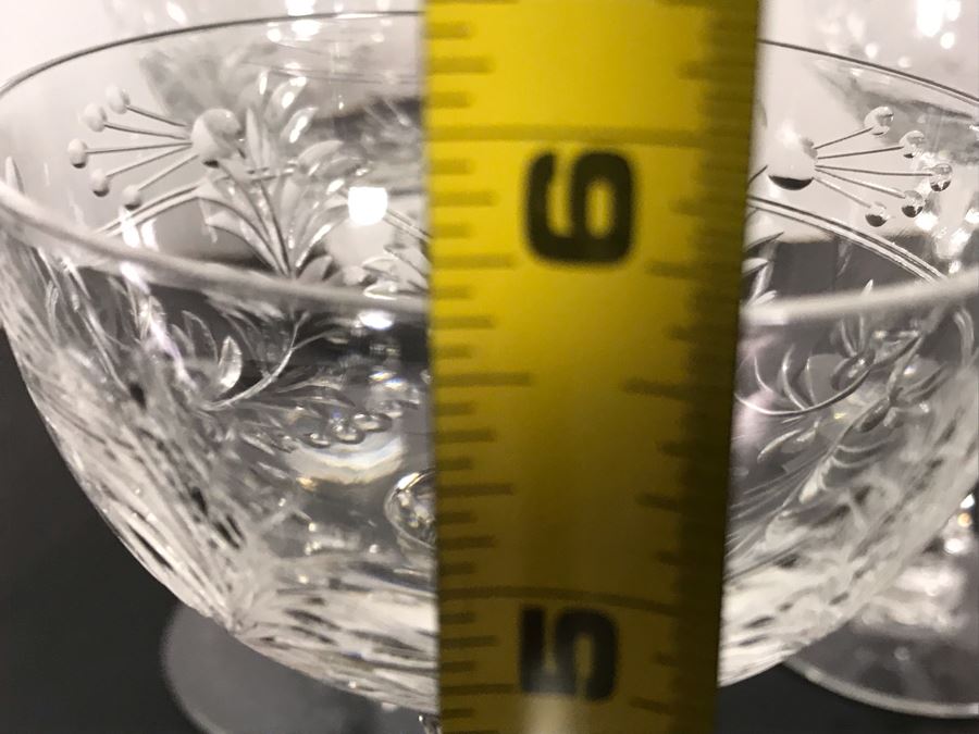 Elegant Cut Crystal Six Stemware Glasses 5.5H X 3.25W [Photo 7]