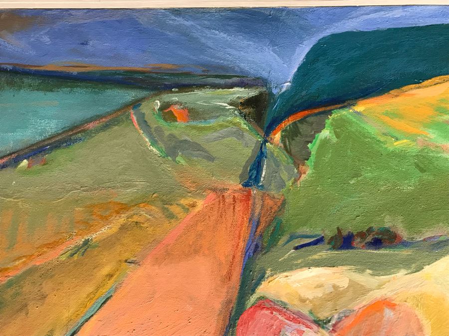 Original Jean Klafs Abstract Expressionist Framed Painting On Canvas Titled 'Grand Canal, Wuxia' 23' X 16' [Photo 5]