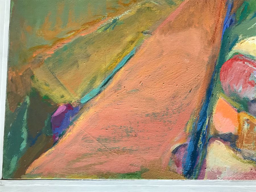 Original Jean Klafs Abstract Expressionist Framed Painting On Canvas Titled 'Grand Canal, Wuxia' 23' X 16' [Photo 7]