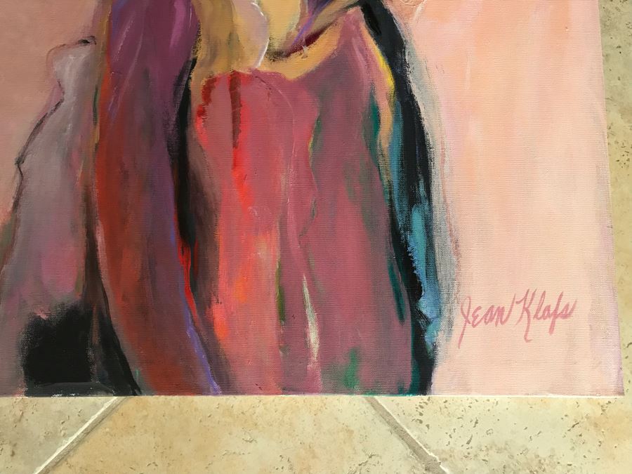 Original Jean Klafs Abstract Expressionist Painting On Canvas Titled 'Louise' 24' X 30' [Photo 8]