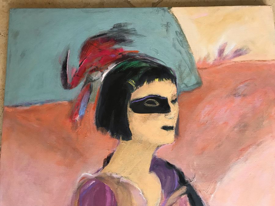 Original Jean Klafs Abstract Expressionist Painting On Canvas Titled 'Louise' 24' X 30' [Photo 4]