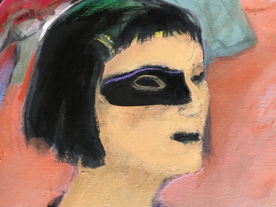 Original Jean Klafs Abstract Expressionist Painting On Canvas Titled 'Louise' 24' X 30' [Photo 6]