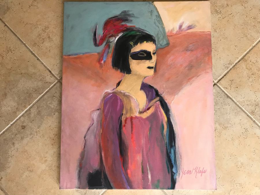 Original Jean Klafs Abstract Expressionist Painting On Canvas Titled 'Louise' 24' X 30' [Photo 2]