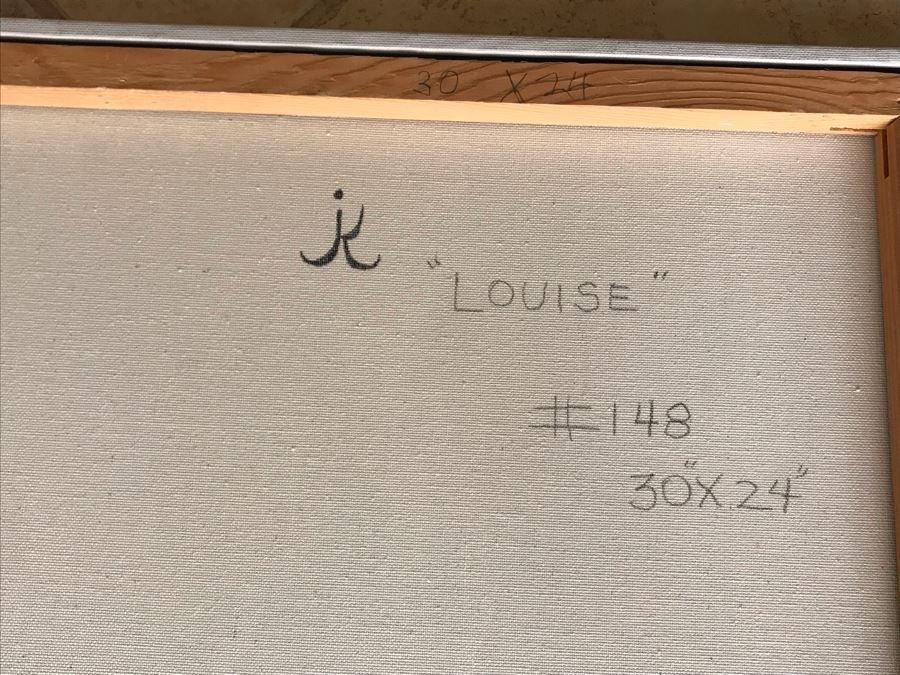 Original Jean Klafs Abstract Expressionist Painting On Canvas Titled 'Louise' 24' X 30' [Photo 10]