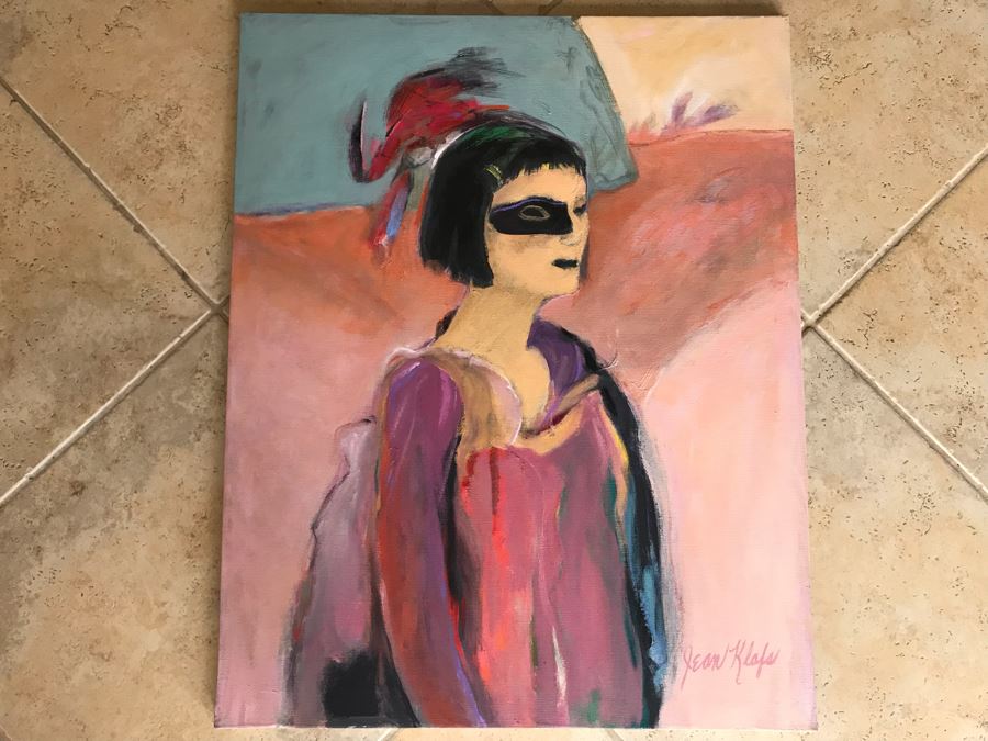 Original Jean Klafs Abstract Expressionist Painting On Canvas Titled 'Louise' 24' X 30' [Photo 3]