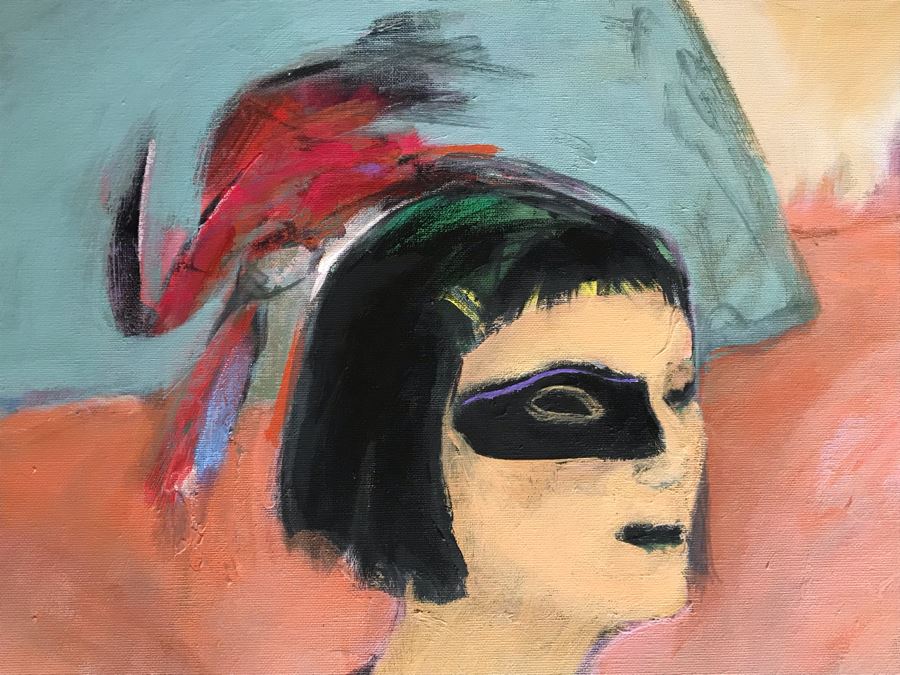 Original Jean Klafs Abstract Expressionist Painting On Canvas Titled 'Louise' 24' X 30' [Photo 5]