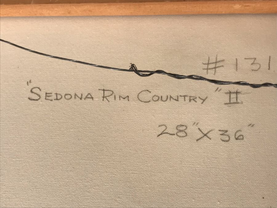 Original Jean Klafs Abstract Expressionist Framed Painting On Canvas Titled 'Sedona Rim Country II' 36' X 28' [Photo 10]