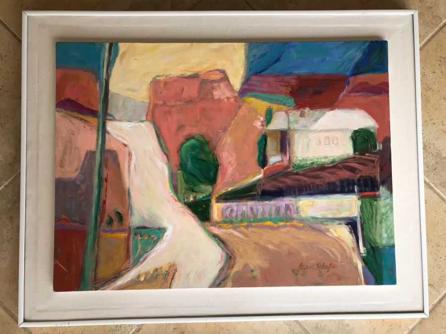 Original Jean Klafs Abstract Expressionist Framed Painting On Canvas Titled 'Sedona Rim Country II' 36' X 28' [Photo 2]