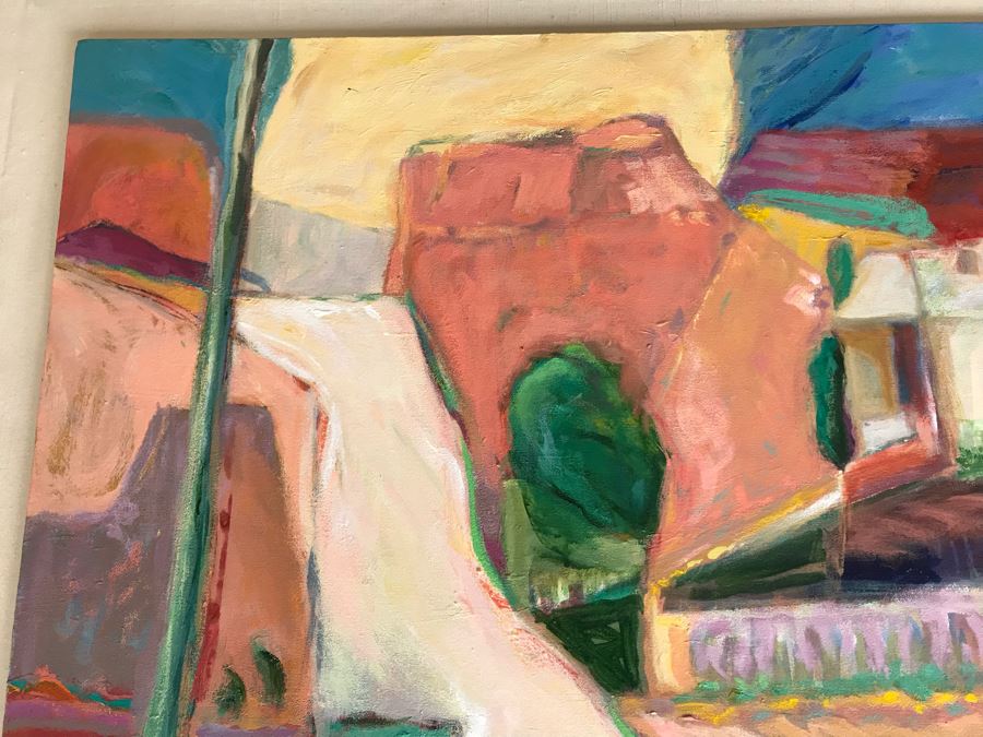 Original Jean Klafs Abstract Expressionist Framed Painting On Canvas Titled 'Sedona Rim Country II' 36' X 28' [Photo 6]