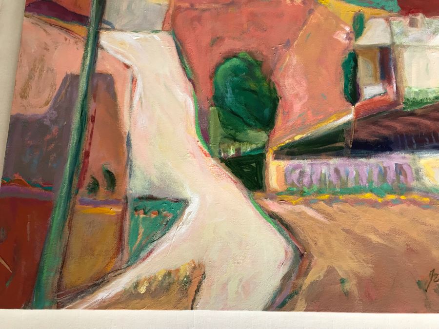 Original Jean Klafs Abstract Expressionist Framed Painting On Canvas Titled 'Sedona Rim Country II' 36' X 28' [Photo 4]