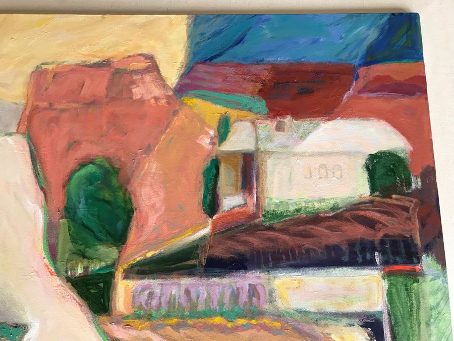 Original Jean Klafs Abstract Expressionist Framed Painting On Canvas Titled 'Sedona Rim Country II' 36' X 28' [Photo 5]