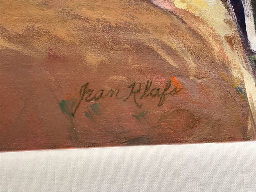 Original Jean Klafs Abstract Expressionist Framed Painting On Canvas Titled 'Sedona Rim Country II' 36' X 28' [Photo 8]