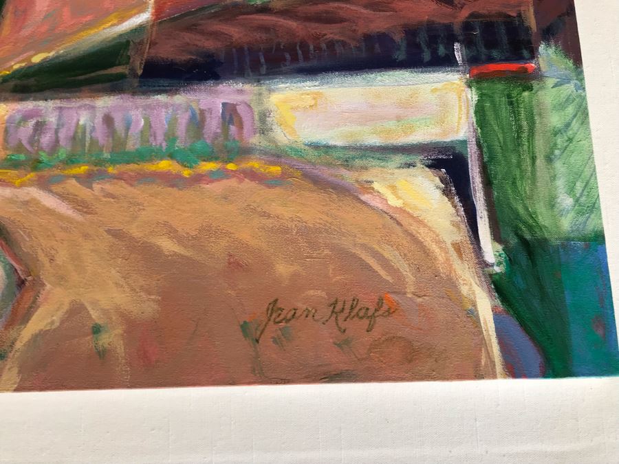 Original Jean Klafs Abstract Expressionist Framed Painting On Canvas Titled 'Sedona Rim Country II' 36' X 28' [Photo 7]