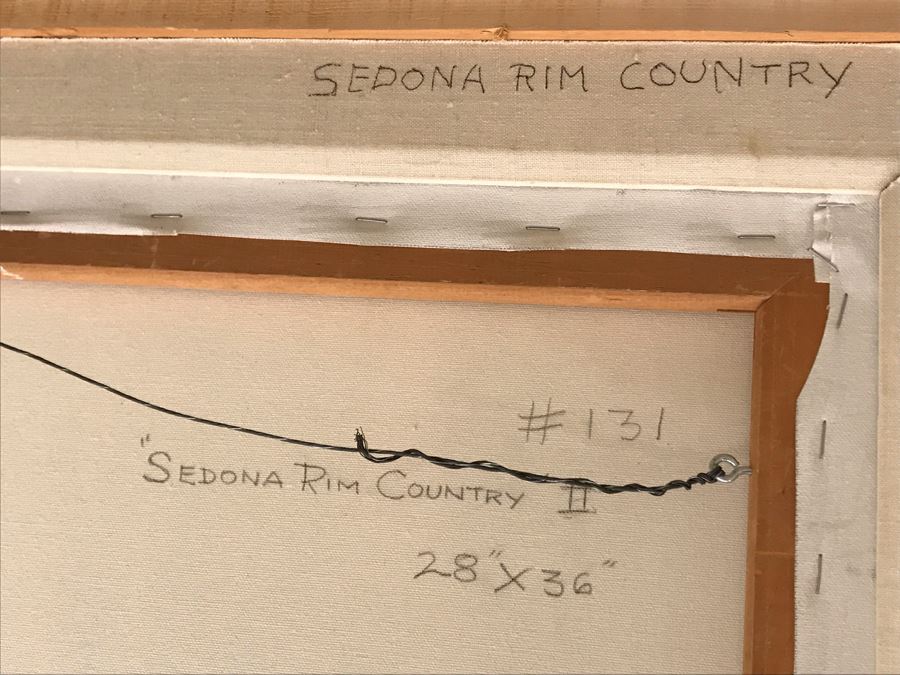 Original Jean Klafs Abstract Expressionist Framed Painting On Canvas Titled 'Sedona Rim Country II' 36' X 28' [Photo 9]