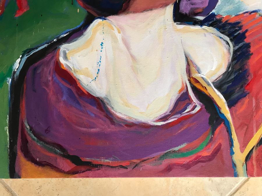 Original Jean Klafs Abstract Expressionist Painting On Canvas Titled 'Blooming Genus' 36' X 42' [Photo 10]