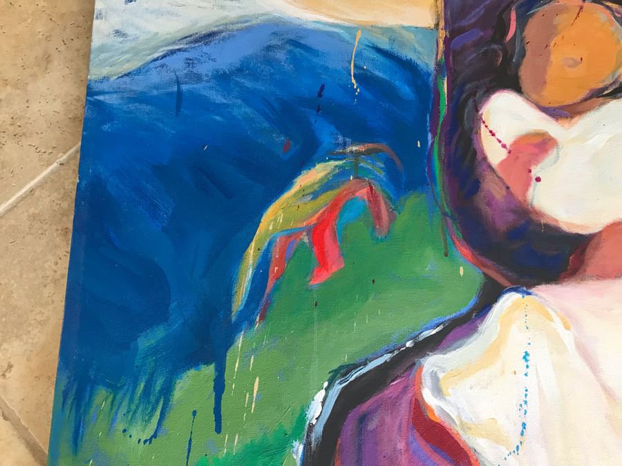 Original Jean Klafs Abstract Expressionist Painting On Canvas Titled 'Blooming Genus' 36' X 42' [Photo 9]