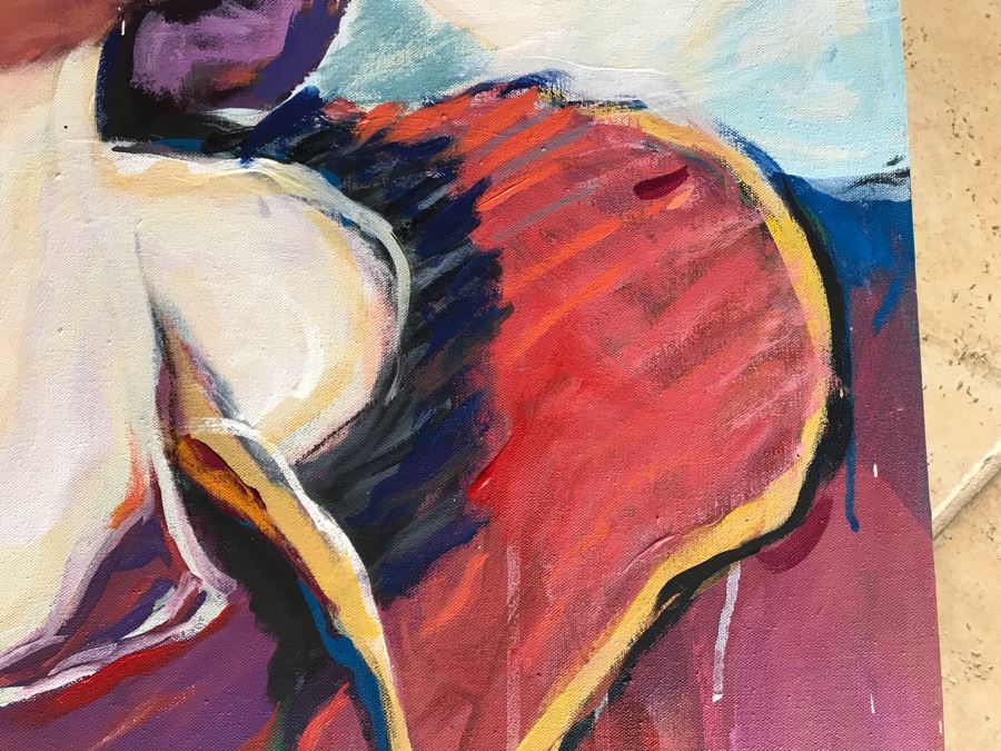 Original Jean Klafs Abstract Expressionist Painting On Canvas Titled 'Blooming Genus' 36' X 42' [Photo 11]