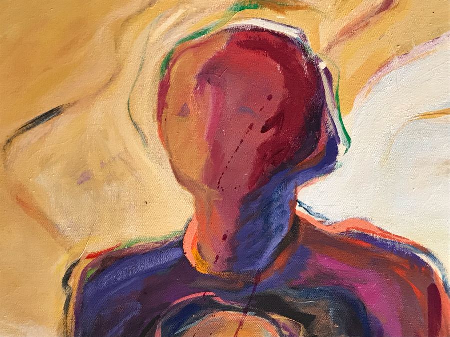 Original Jean Klafs Abstract Expressionist Painting On Canvas Titled 'Blooming Genus' 36' X 42' [Photo 6]