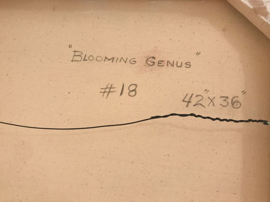 Original Jean Klafs Abstract Expressionist Painting On Canvas Titled 'Blooming Genus' 36' X 42' [Photo 12]