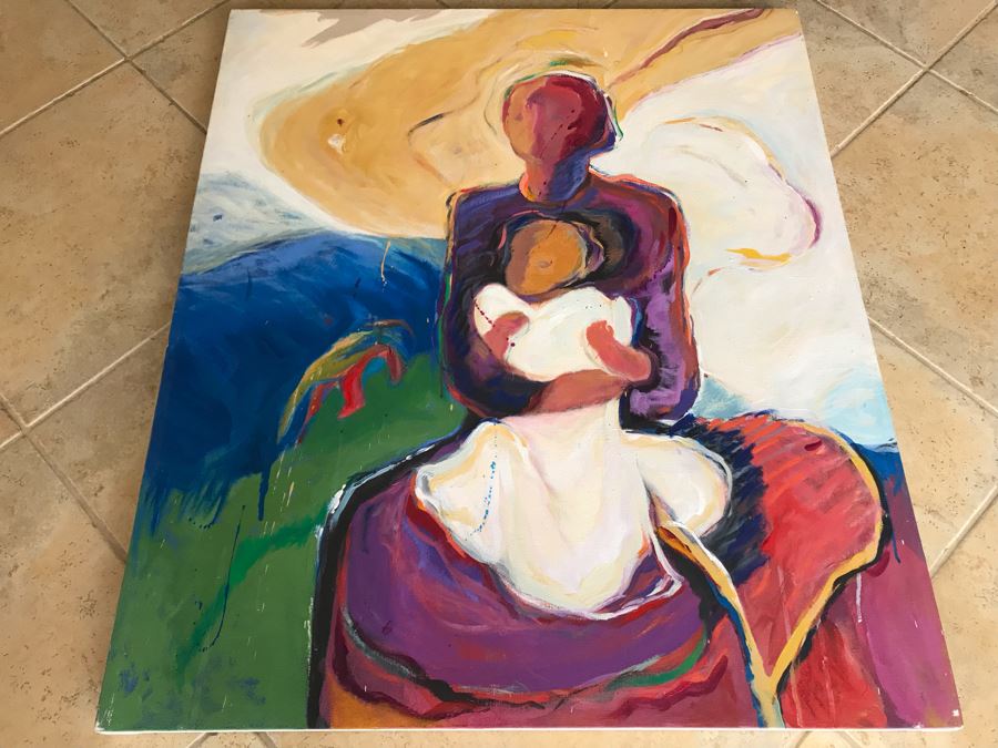 Original Jean Klafs Abstract Expressionist Painting On Canvas Titled 'Blooming Genus' 36' X 42' [Photo 3]