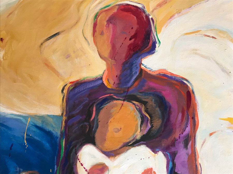 Original Jean Klafs Abstract Expressionist Painting On Canvas Titled 'Blooming Genus' 36' X 42' [Photo 7]