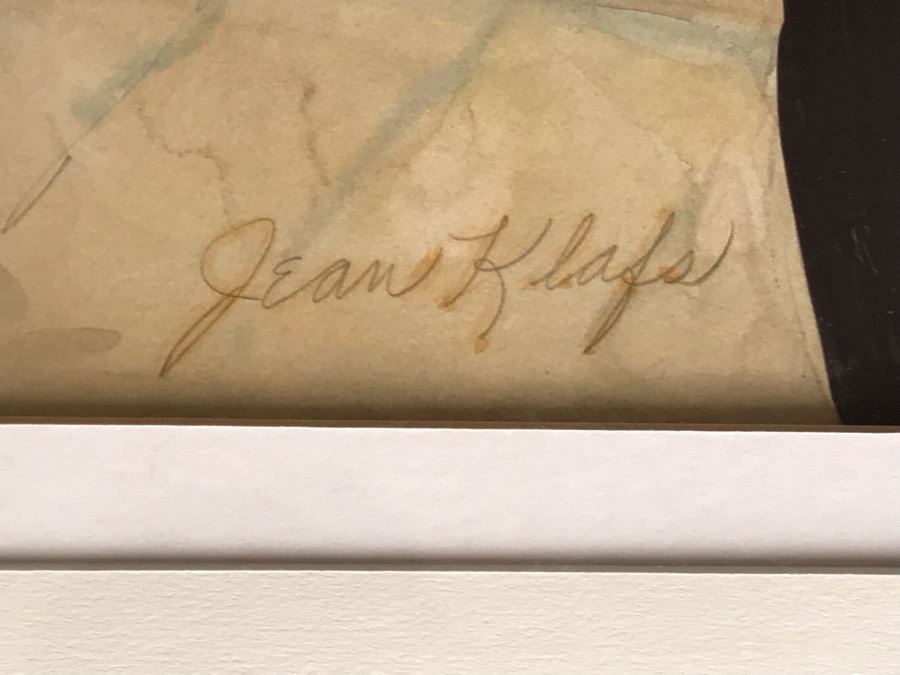 Original Jean Klafs Framed Abstract Expressionist Watercolor + Graphite Painting On Paper Titled 'A Day At The Museum' 29' X 36' [Photo 9]