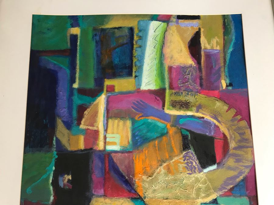 Original Jean Klafs Framed Abstract Expressionist Painting On Paper Titled 'All About Color III' 36' X 29' [Photo 4]