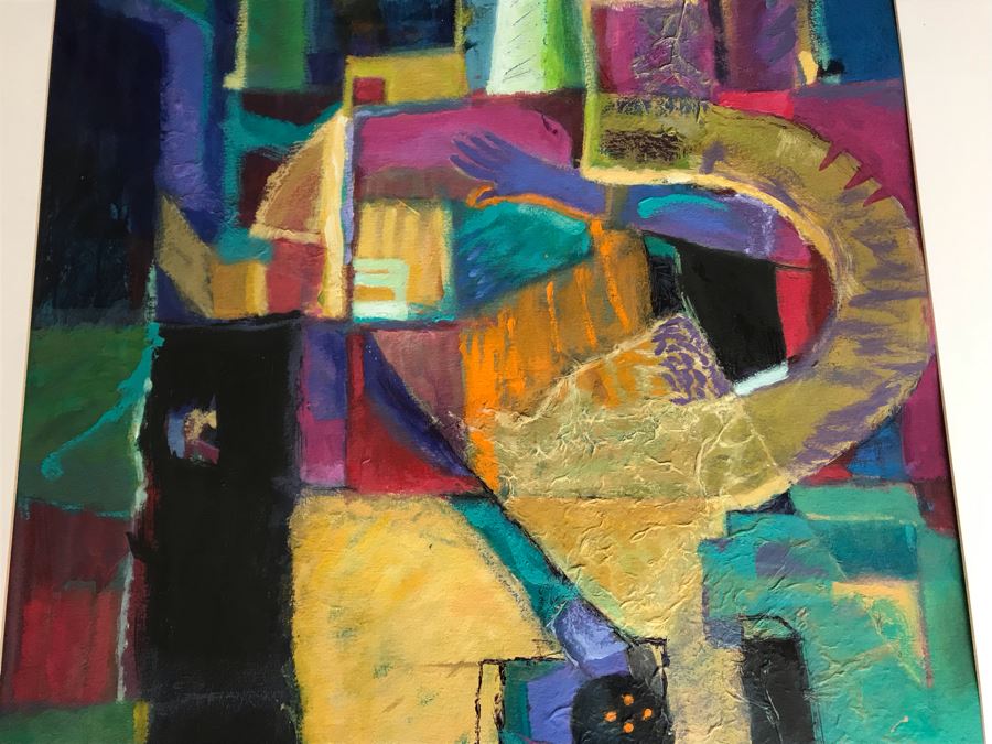 Original Jean Klafs Framed Abstract Expressionist Painting On Paper Titled 'All About Color III' 36' X 29' [Photo 6]