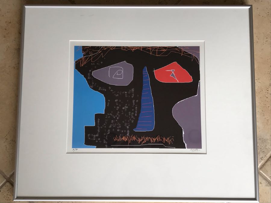 Hank Keneally Hand Signed Artist Proof Laser Print Titled 'Potent Portraits: Moustache Man' Also Signed And Personalized On Back 'For Jean Klafs With Admiration For You As An Artist' Framed 14 X 12 [Photo 3]