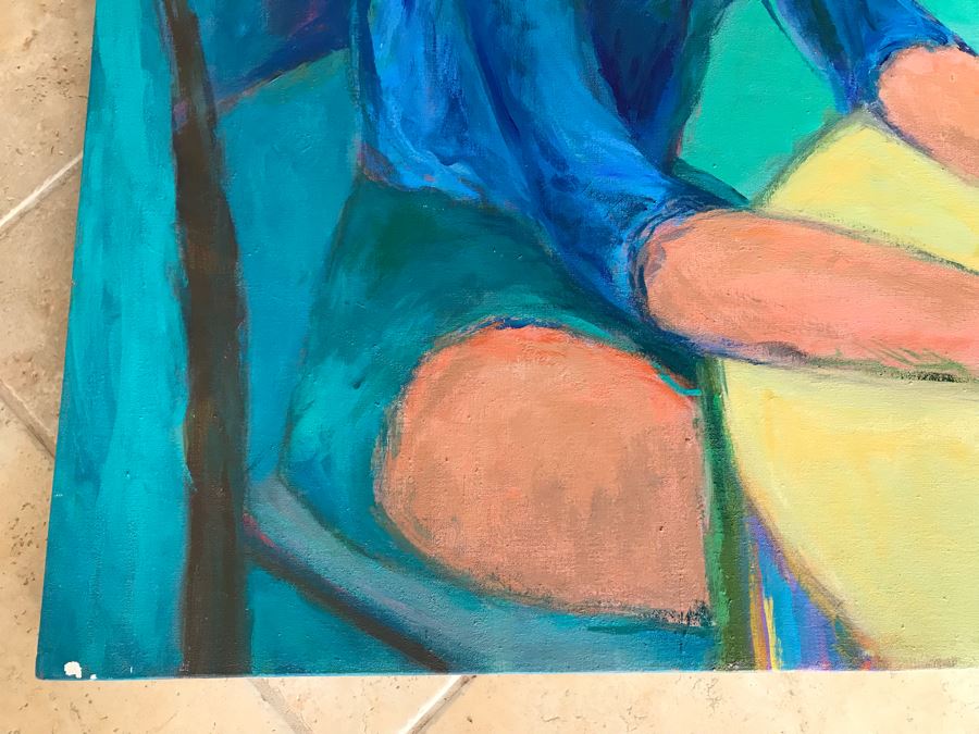 Original Jean Klafs Abstract Expressionist Painting On Canvas Titled 'Marsha' 36' X 40' [Photo 9]