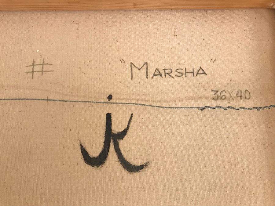 Original Jean Klafs Abstract Expressionist Painting On Canvas Titled 'Marsha' 36' X 40' [Photo 11]