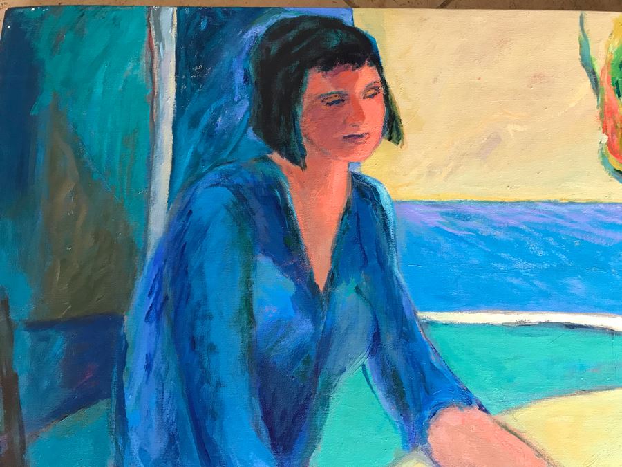 Original Jean Klafs Abstract Expressionist Painting On Canvas Titled 'Marsha' 36' X 40' [Photo 3]