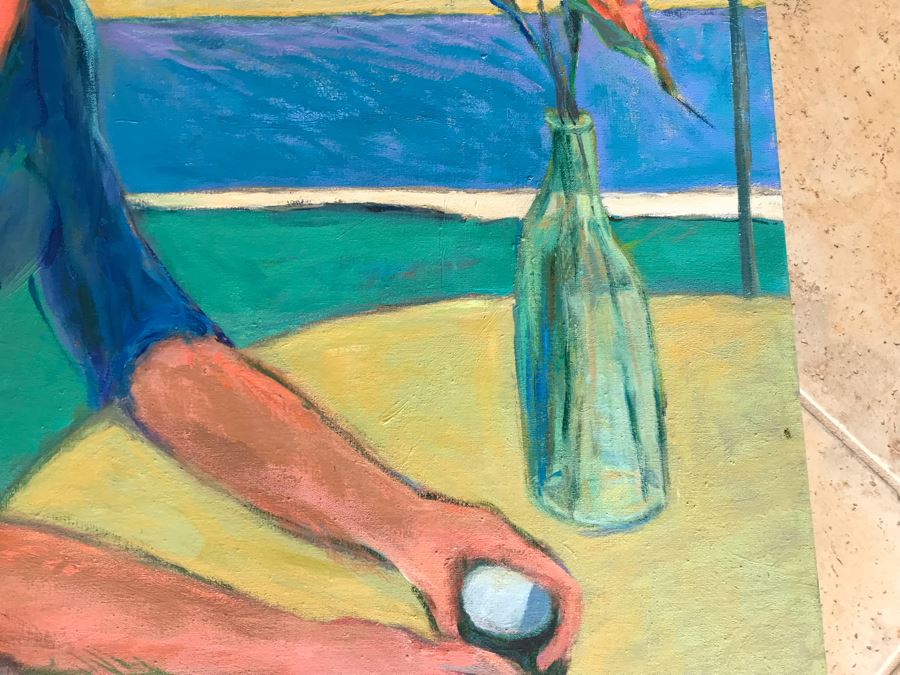 Original Jean Klafs Abstract Expressionist Painting On Canvas Titled 'Marsha' 36' X 40' [Photo 6]