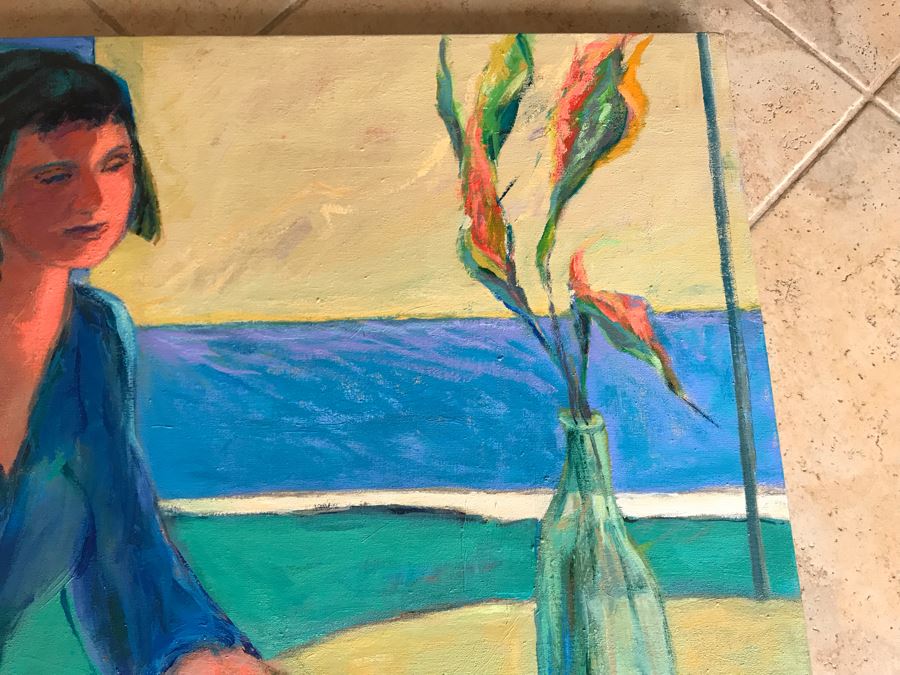 Original Jean Klafs Abstract Expressionist Painting On Canvas Titled 'Marsha' 36' X 40' [Photo 5]