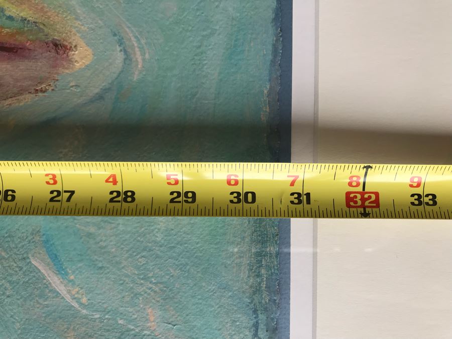 Original Jean Klafs Framed Abstract Expressionist Painting On Paper Titled 'Moon Fish' 40' X 32' [Photo 13]