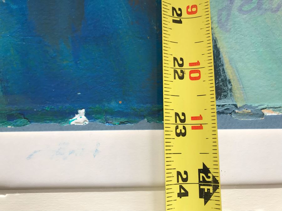 Original Jean Klafs Framed Abstract Expressionist Painting On Paper Titled 'Moon Fish' 40' X 32' [Photo 14]