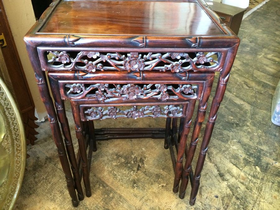 (3) Rosewood? Asian Nesting Tables
