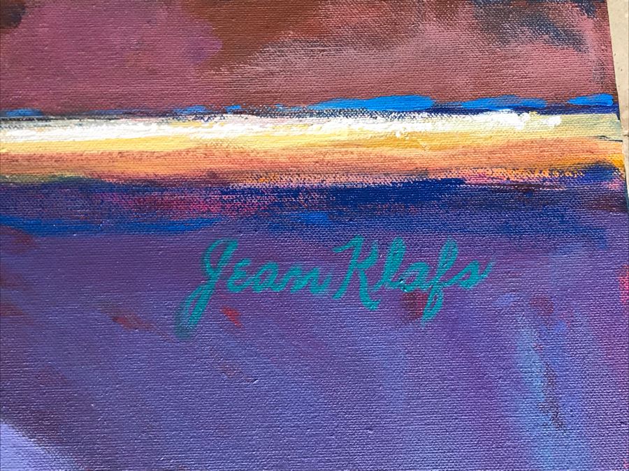 Original Jean Klafs Abstract Expressionist Painting On Canvas Titled 'Betty's Rebozo' 38' X 38' [Photo 8]