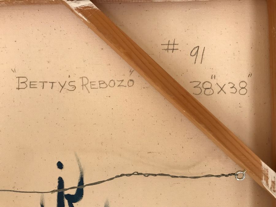 Original Jean Klafs Abstract Expressionist Painting On Canvas Titled 'Betty's Rebozo' 38' X 38' [Photo 10]