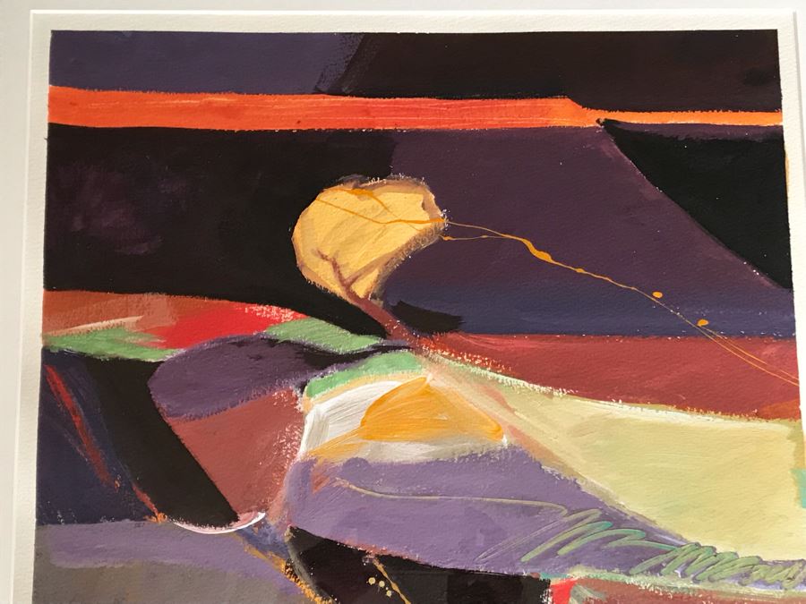 Jamie Chase Original Abstract Acrylic Framed Painting On Paper Titled 'Facing The Wind I' From Gregg Grella Gallery In Scottsdale, AZ 19 X 21 Retailed $550 [Photo 4]