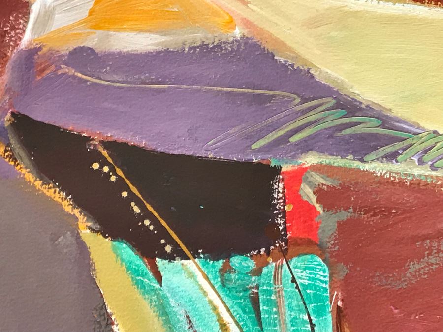 Jamie Chase Original Abstract Acrylic Framed Painting On Paper Titled 'Facing The Wind I' From Gregg Grella Gallery In Scottsdale, AZ 19 X 21 Retailed $550 [Photo 8]