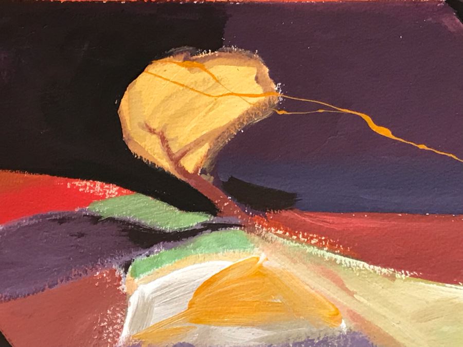 Jamie Chase Original Abstract Acrylic Framed Painting On Paper Titled 'Facing The Wind I' From Gregg Grella Gallery In Scottsdale, AZ 19 X 21 Retailed $550 [Photo 7]