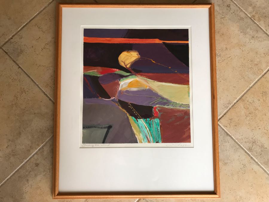 Jamie Chase Original Abstract Acrylic Framed Painting On Paper Titled 'Facing The Wind I' From Gregg Grella Gallery In Scottsdale, AZ 19 X 21 Retailed $550 [Photo 2]