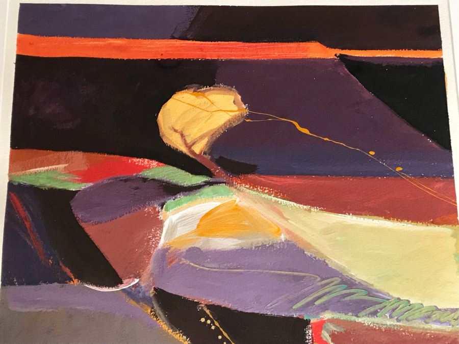 Jamie Chase Original Abstract Acrylic Framed Painting On Paper Titled 'Facing The Wind I' From Gregg Grella Gallery In Scottsdale, AZ 19 X 21 Retailed $550 [Photo 6]