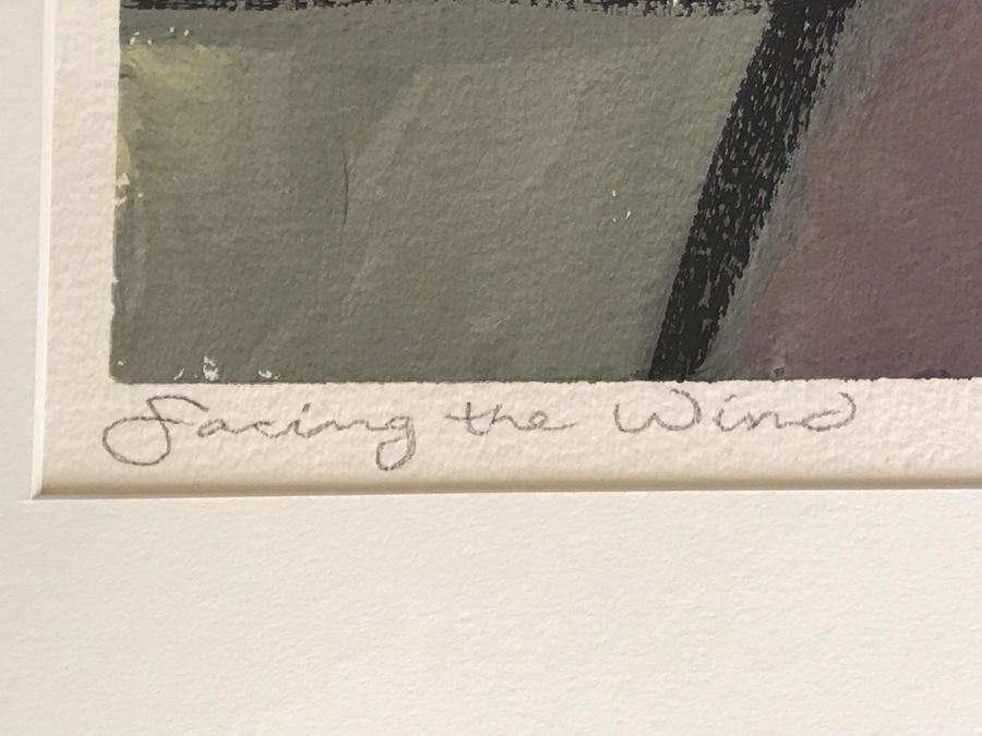 Jamie Chase Original Abstract Acrylic Framed Painting On Paper Titled 'Facing The Wind I' From Gregg Grella Gallery In Scottsdale, AZ 19 X 21 Retailed $550 [Photo 10]