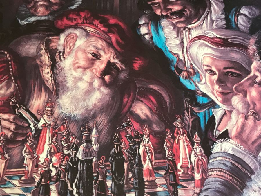 Virginia Dan Hand Signed Framed Artist Proof Collotype Titled 'Sevententh Move' Featuring Chess Players (Attended Chouinard Art Institute) California Artist 30 X 23 [Photo 11]