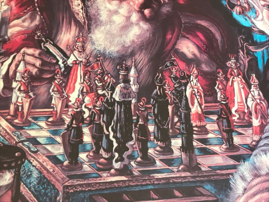 Virginia Dan Hand Signed Framed Artist Proof Collotype Titled 'Sevententh Move' Featuring Chess Players (Attended Chouinard Art Institute) California Artist 30 X 23 [Photo 10]