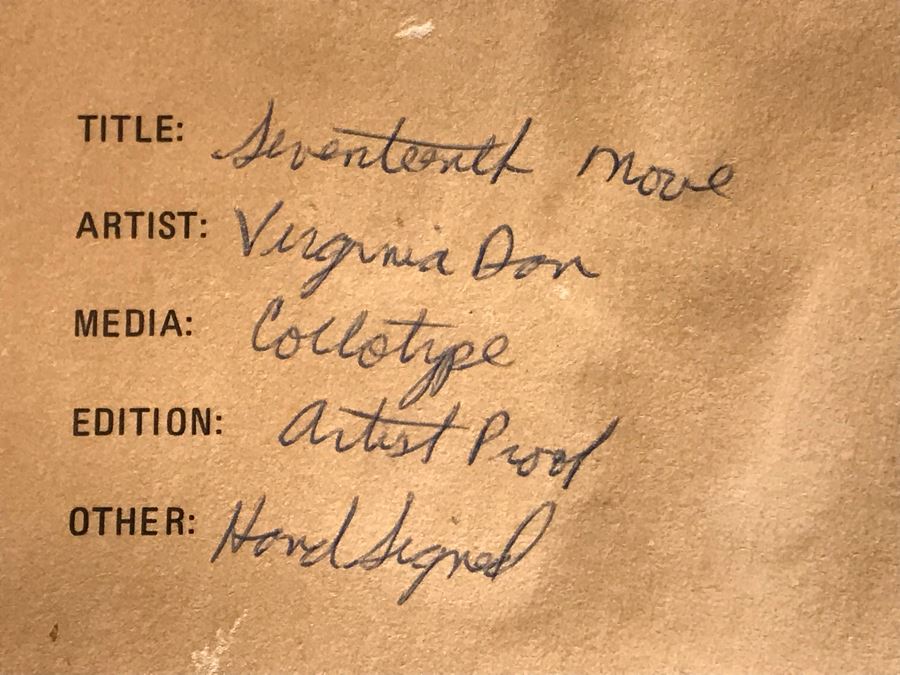 Virginia Dan Hand Signed Framed Artist Proof Collotype Titled 'Sevententh Move' Featuring Chess Players (Attended Chouinard Art Institute) California Artist 30 X 23 [Photo 20]